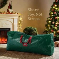 165cm Large Christmas Tree Storage Bag Durable Reinforced Handles & Dual Zipper Waterproof Material Protects From Dust, Moisture & Insect (Green) 11 165cm Large Christmas Tree Storage Bag Durable Reinforced Handles & Dual Zipper Waterproof Material Protects From Dust, Moisture & Insect (Green) -Christmas Lights Store 286221 2457185 HD