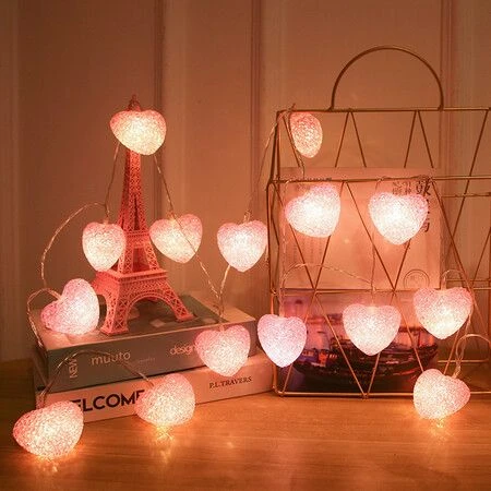 3M 20 LED Heart String Lights Valentines Day Heart Plastic Light Set Battery Operated Fairy String Lights For Valentines, Wedding, Christmas, Birthday Party Decor (Pink) 10 3M 20 LED Heart String Lights Valentines Day Heart Plastic Light Set Battery Operated Fairy String Lights For Valentines, Wedding, Christmas, Birthday Party Decor (Pink) - Image 10