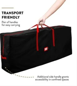 Christmas Tree Storage Bag, Durable Handles And Sleek Dual Zipper165 X 38 X 76 CM Black