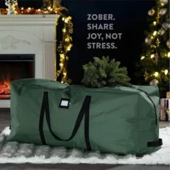 Christmas Tree Storage Bag, Durable Handles And Sleek Dual Zipper165 X 38 X 76 CM Green -Christmas Lights Store 286383 2458817 HD