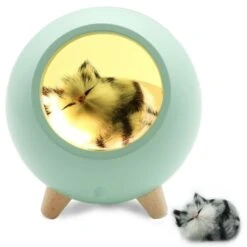 Room Decor For Women, Vency Cat Night Light For Bedroom Cute Cat House Valentine Christmas Birthday Gifts (Green)