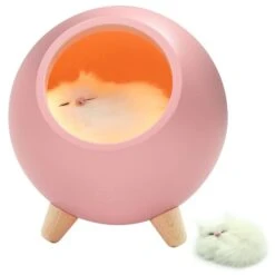 Room Decor For Women, Vency Cat Night Light For Bedroom Cute Cat House Valentine Christmas Birthday Gifts (Pink)