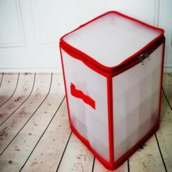 Christmas Ornament Storage Box Hold 64 Christmas Balls Holiday Ornaments Xmas Holiday Ornament Storage Cube Organizer Christmas Chest With Dividers -Christmas Lights Store 288971 2485573 F