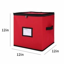 Christmas Ornament Storage Box 600D Oxford Fabric Stores Up-to 64 Standard Holiday Ornaments Holder 30X30X30cm 4 Layer Xmas Storage Containers -Christmas Lights Store 288973 2485579 HD