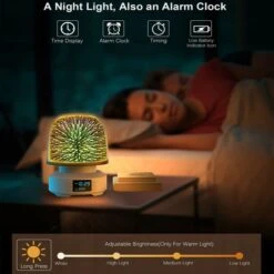 Night Light Bluetooth Speaker, 360 Rotation 7 Color Changing LED Dimmable Beside Table Lamp For Bedroom, Cool Stuff Christmas Gift -Christmas Lights Store 289659 2491229 HD