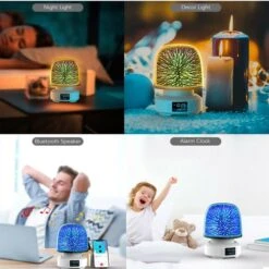 Night Light Bluetooth Speaker, 360 Rotation 7 Color Changing LED Dimmable Beside Table Lamp For Bedroom, Cool Stuff Christmas Gift -Christmas Lights Store 289659 2491233 HD