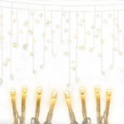 Jingle Jollys 800 LED Christmas Icicle Lights - Warm White